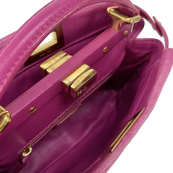 FENDI Peekaboo Iconic Small Pink Leather - Handbag - Picture 6 of 16